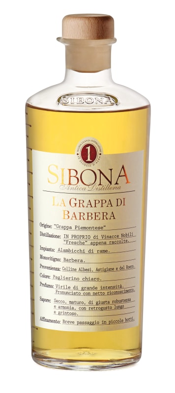 Sibona Barbera Grappa (1 Liter) Front Bottle Shot
