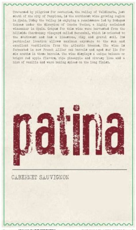 Patina Wines Cabernet Sauvignon 2017 Front Label
