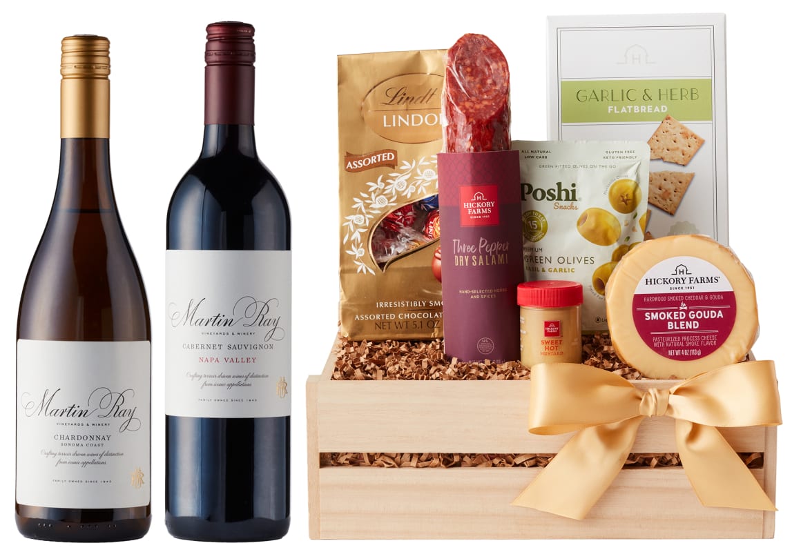 Red & White Wine Hickory Farms Perfect Pair Gift Basket Gift Product Image