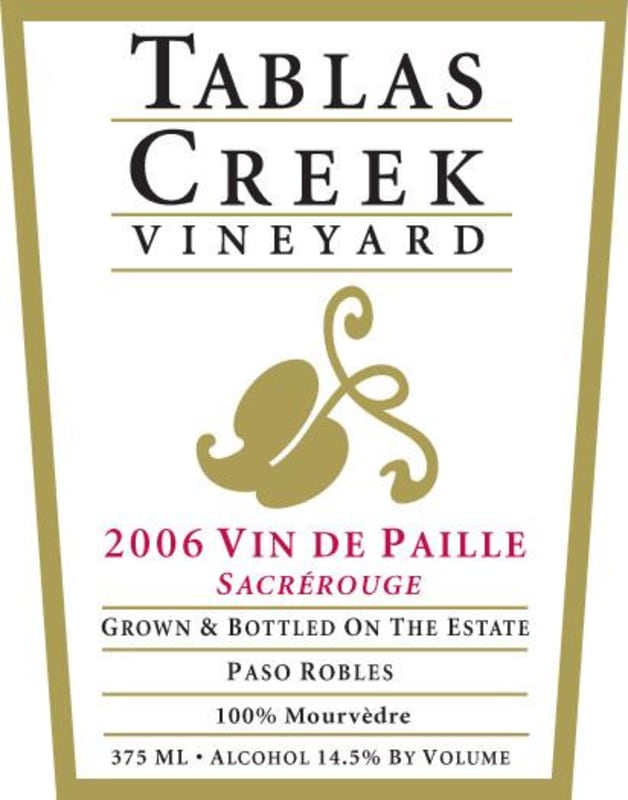 Tablas Creek Vin de Paille Sacrerouge Mourvedre 2006 Front Label