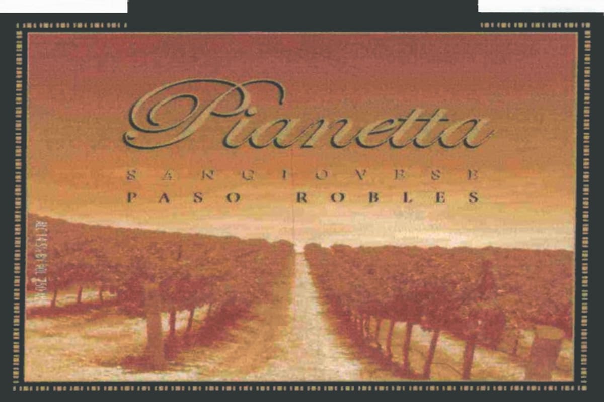 Pianetta Winery Sangiovese 2014 Front Label