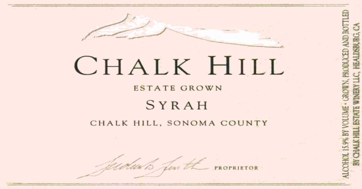 Chalk Hill Estate Syrah 2008 Front Label