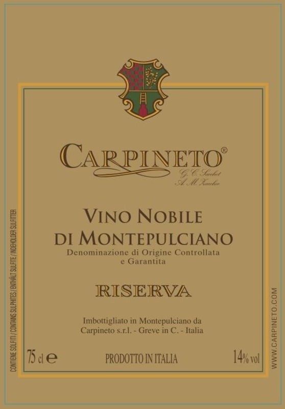 Carpineto Vino Nobile di Montepulciano Riserva 2016 Front Label