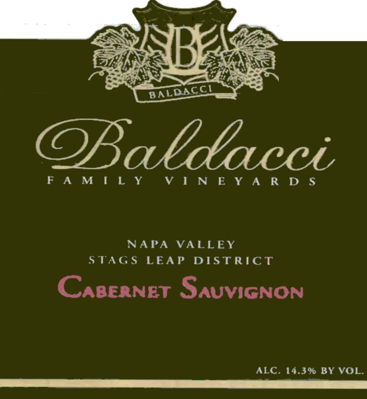 Baldacci Family Vineyards Stags Leap District Cabernet Sauvignon 2001 Front Label