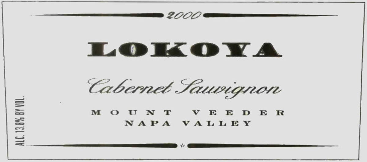 Lokoya Mount Veeder Cabernet Sauvignon 2000 Front Label