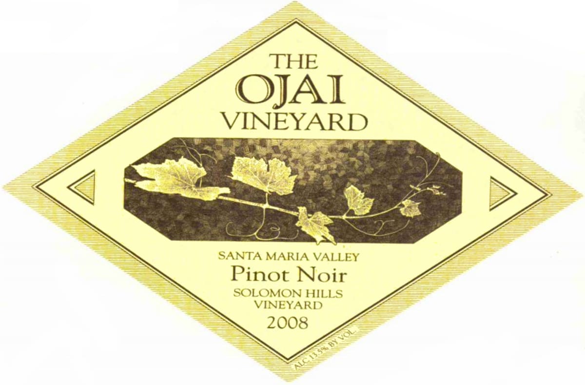 Ojai Solomon Hills Pinot Noir 2008 Front Label