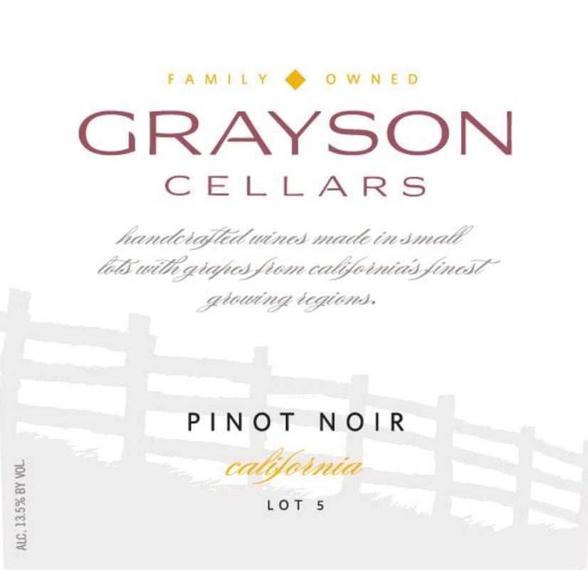 Grayson Cellars Lot 5 Pinot Noir 2019 Front Label