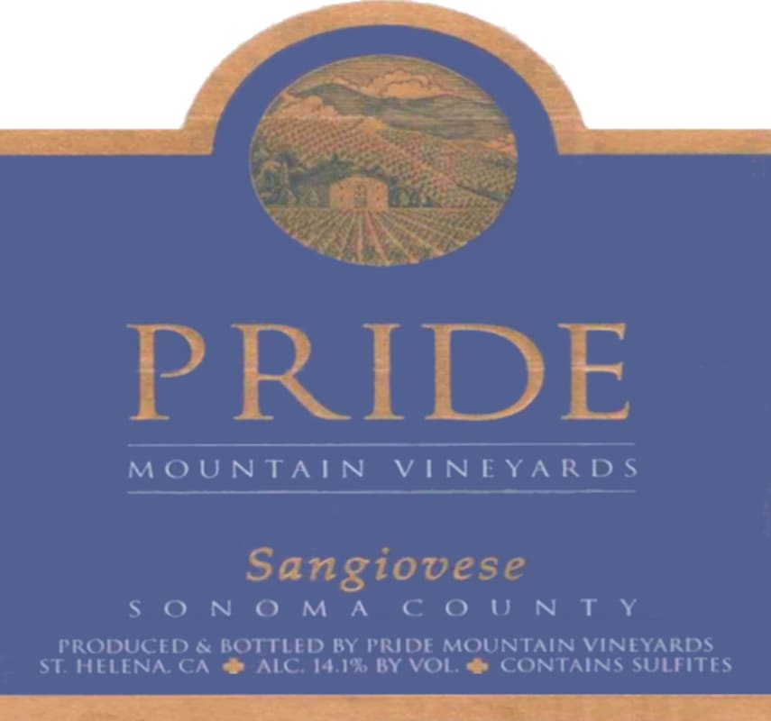 Pride Mountain Vineyards Sangiovese 2014 Front Label
