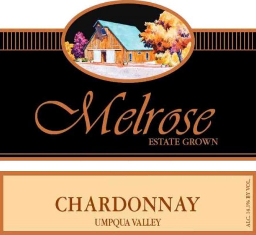 Melrose Wines Chardonnay 2015 Front Label