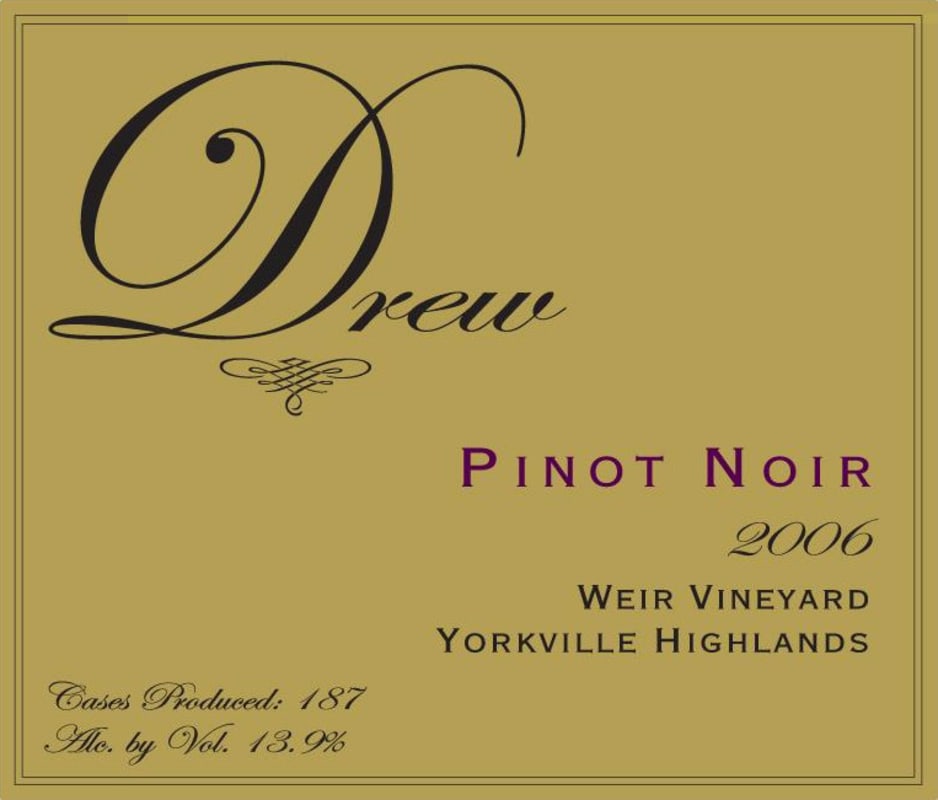 Drew Weir Vineyard Pinot Noir 2006 Front Label