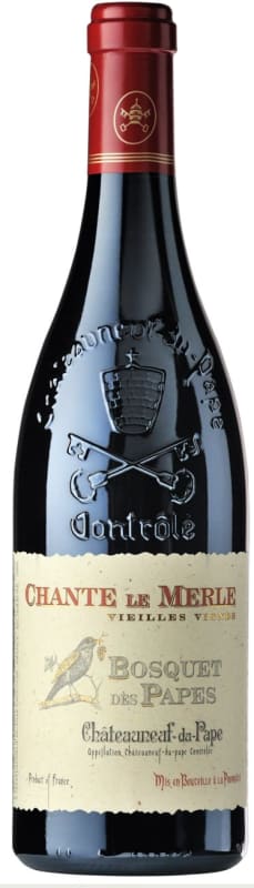 Bosquet des Papes Chateauneuf-du-Pape Cuvee Chante Le Merle 2015 Front Bottle Shot