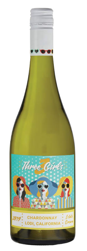 3 Girls Chardonnay 2019 Front Bottle Shot