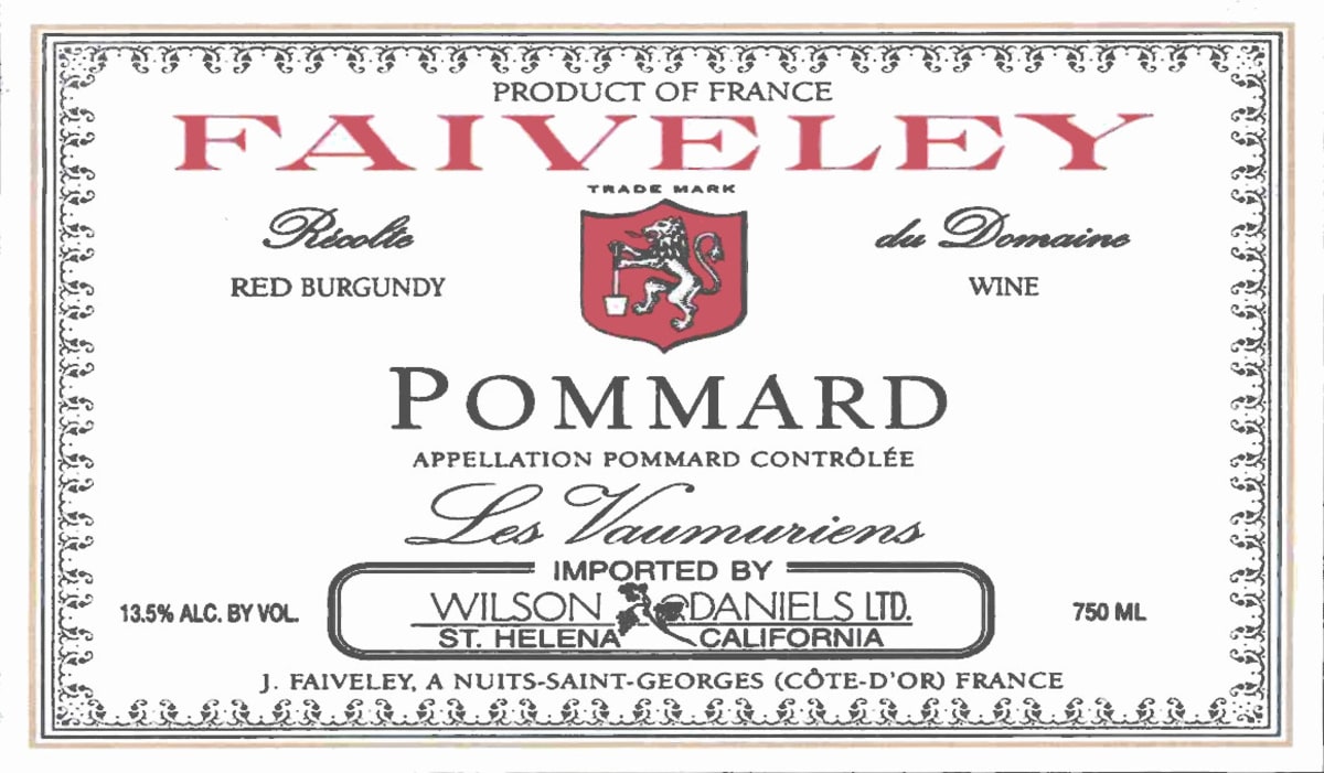 Faiveley Pommard Les Vaumuriens 2005 Front Label