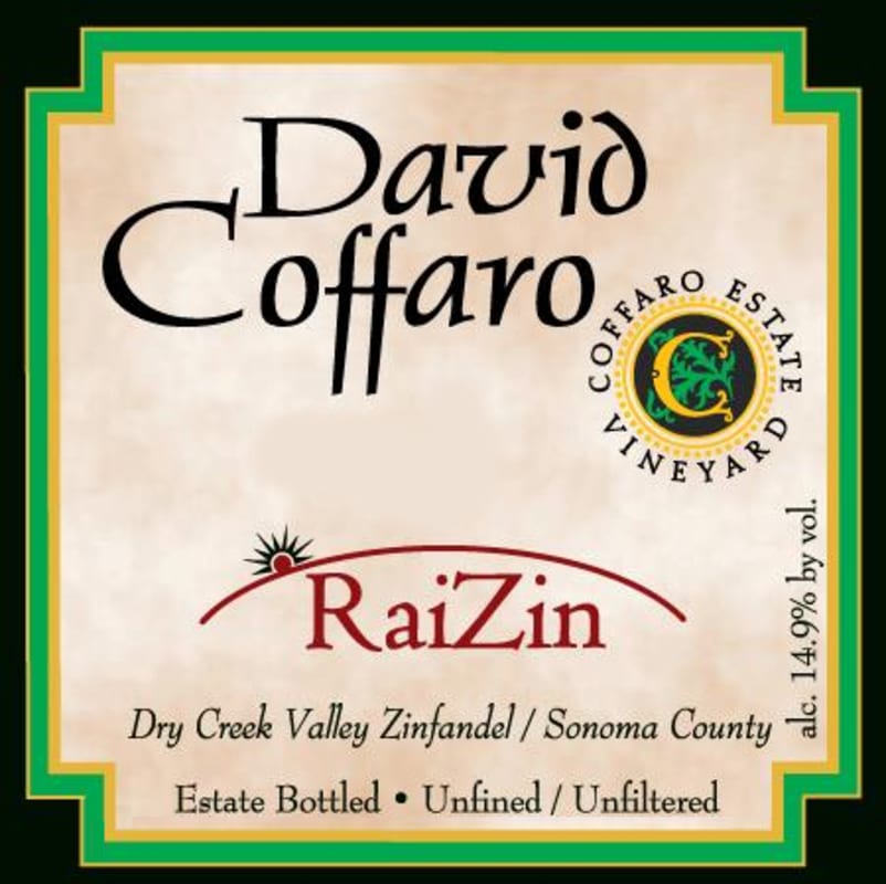 David Coffaro Estate Vineyard RaiZin 2017 Front Label