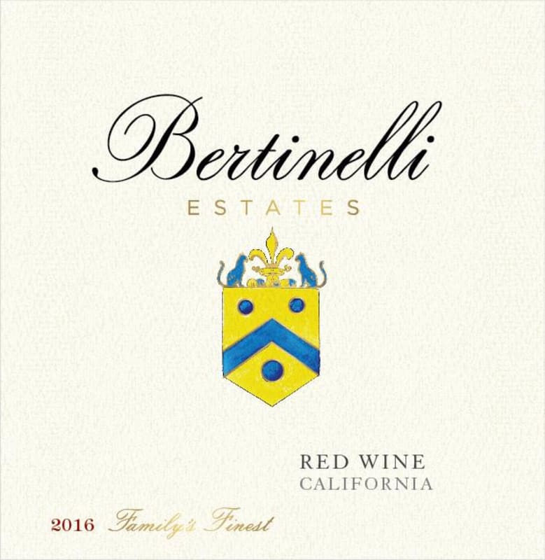Bertinelli Estates Red Wine 2016 Front Label