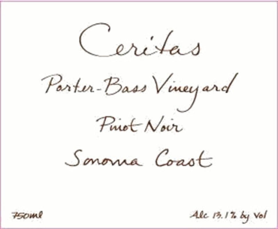 Ceritas Porter-Bass Vineyard Pinot Noir 2015 Front Label