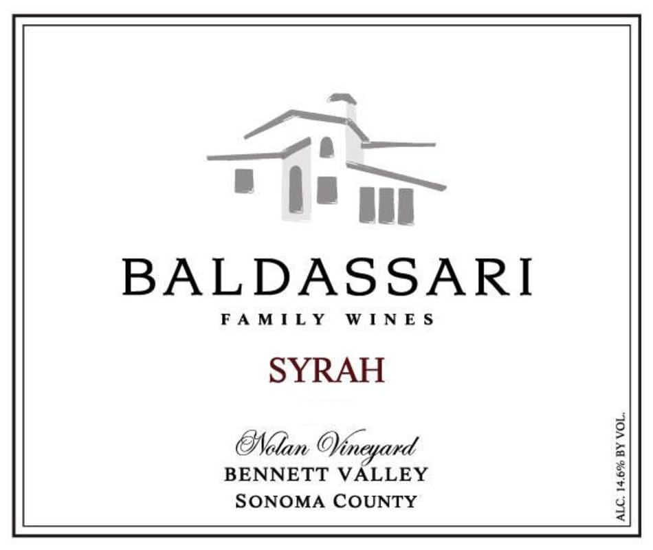Baldassari Family Wines Nolan Syrah 2014 Front Label