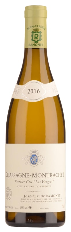 Domaine Jean-Claude Ramonet Chassagne-Montrachet Les Vergers Premier Cru 2016 Front Bottle Shot