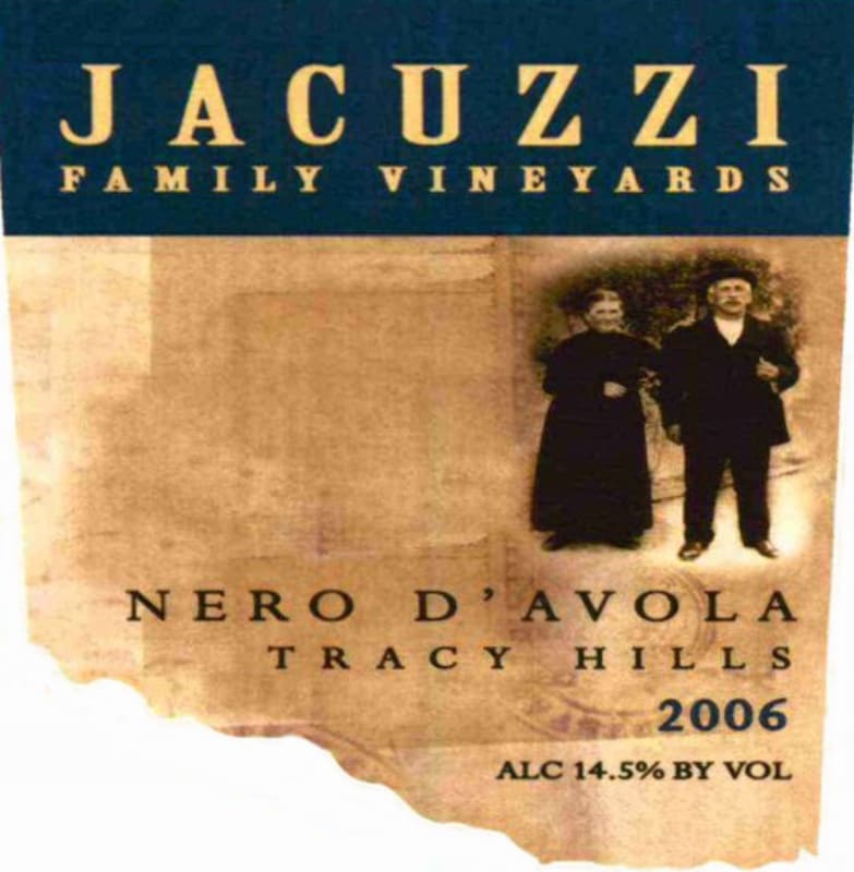 Jacuzzi Nero d'Avola 2006 Front Label