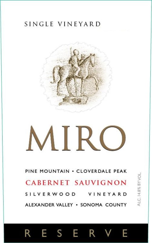 Miro Cellars Silverwood Vineyard Reserve Cabernet Sauvignon 2015 Front Label