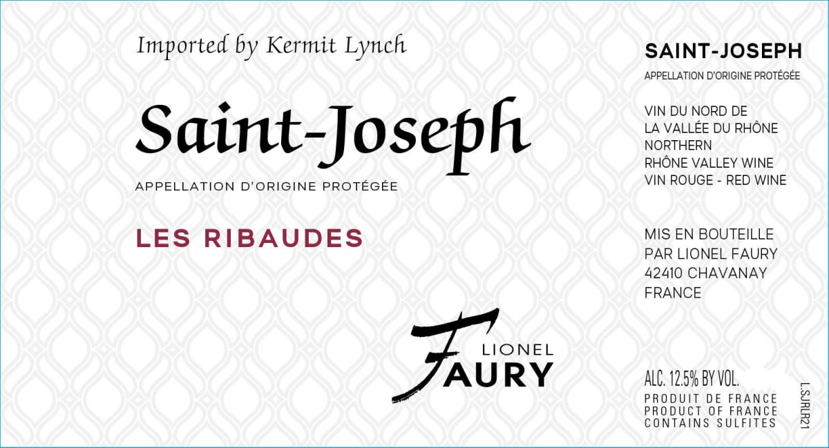 Lionel Faury Saint Joseph Les Ribaudes (1.5 Liter Magnum) 2023 Front Label