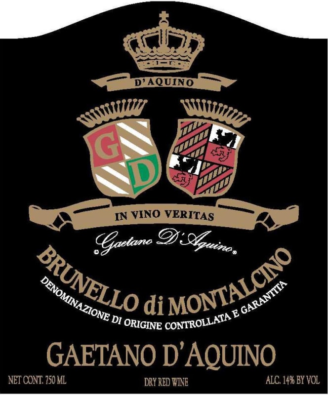Gaetano D'Aquino Brunello di Montalcino 2014 Front Label