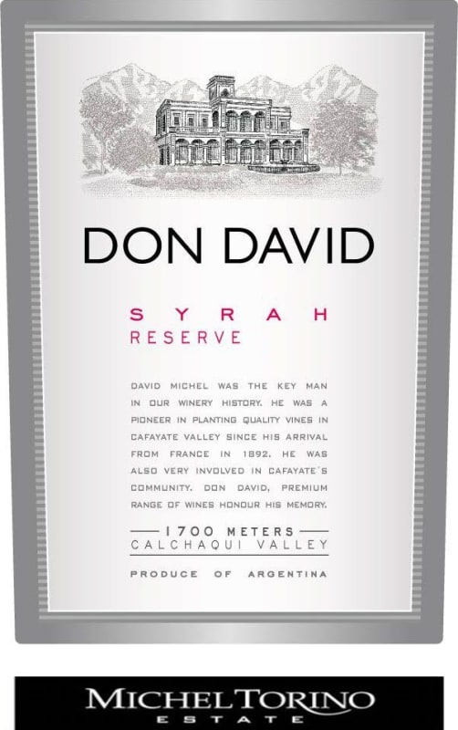 El Esteco Don David Reserve Syrah 2014 Front Label
