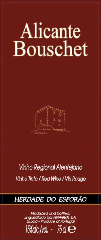 Herdade Do Esporao Alicante Bouschet 2003 Front Label