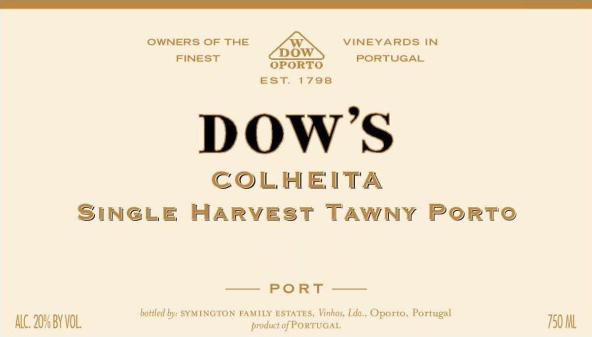 Dow's Single Harvest Tawny Porto 2002 Front Label