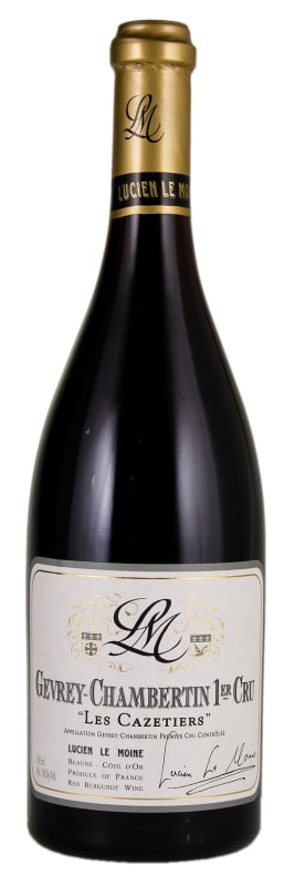 Lucien Le Moine Gevrey-Chambertin Cazetiers Premier Cru 2021 Front Bottle Shot