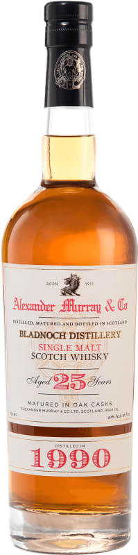 Alexander Murray 25 Year Bladnoch Single Malt Scotch Whisky 1990 Front Bottle Shot