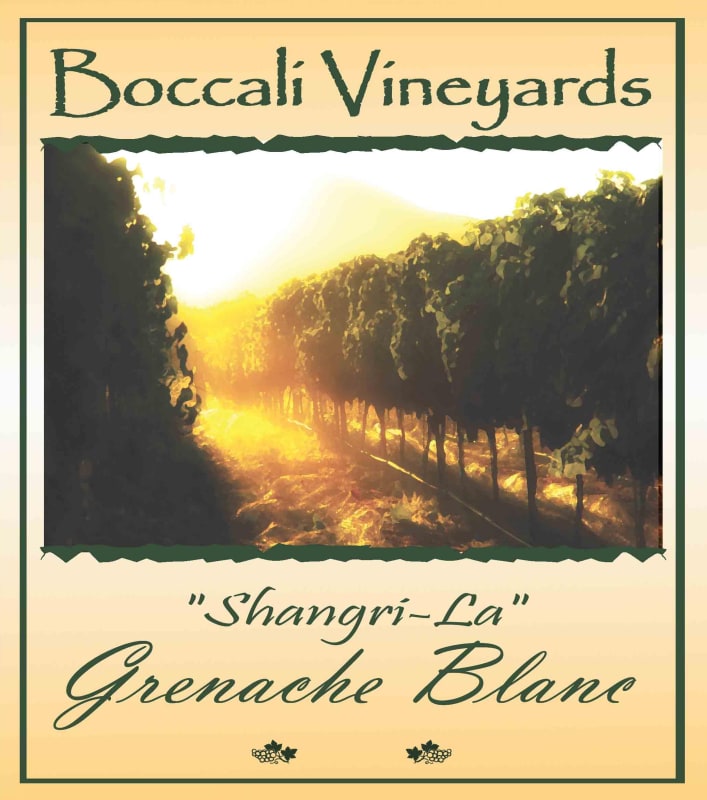 Boccali Vineyards & Winery Shangri-La Grenache Blanc 2013 Front Label