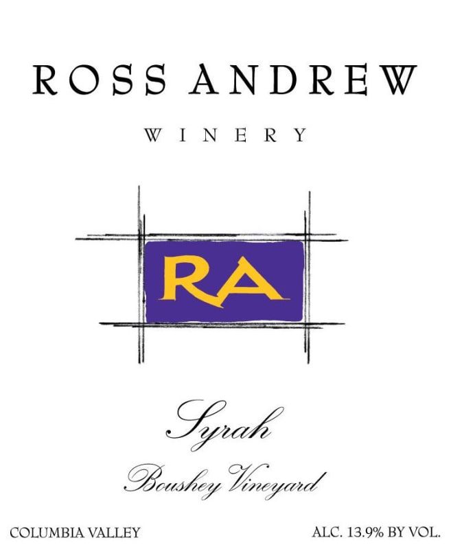 Ross Andrew Winery Boushey Vineyard Syrah 2008 Front Label