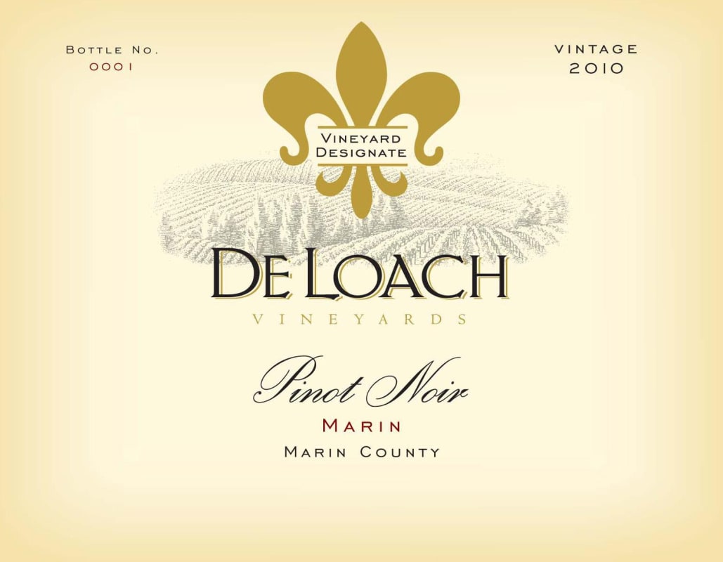 DeLoach Marin County Pinot Noir 2010 Front Label