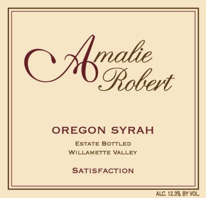 Amalie Robert Satisfaction Syrah 2012 Front Label