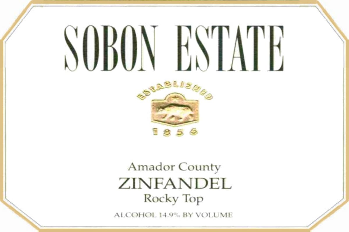 Sobon Estate Rocky Top Zinfandel 2014 Front Label