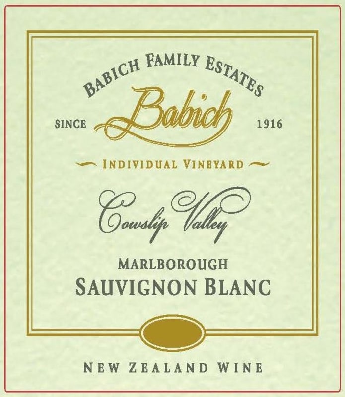 Babich Cowslip Downs Sauvignon Blanc 2014 Front Label