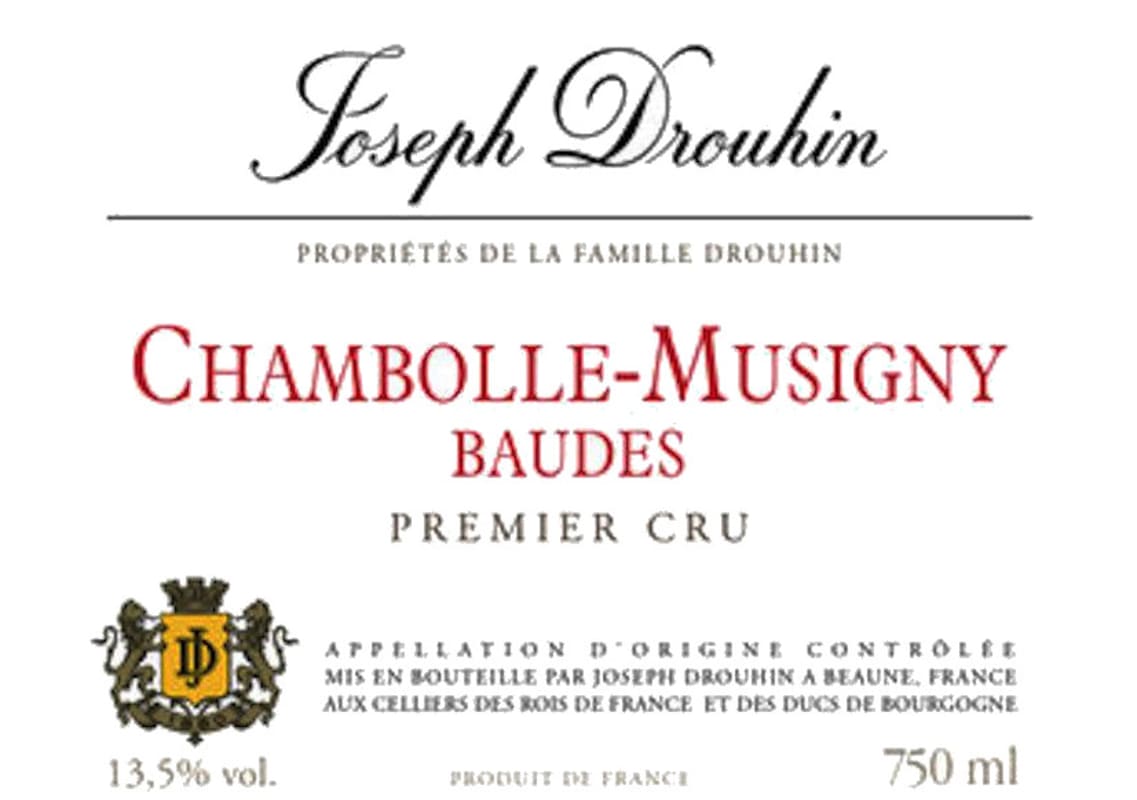 Joseph Drouhin Chambolle-Musigny Baudes Premier Cru 2015 Front Label