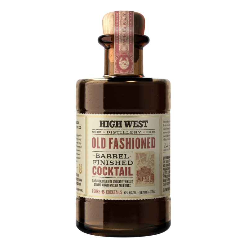 High West Distillery Barrel-Finished Old Fashioned Cocktail (375ML half-bottle) Front Bottle Shot