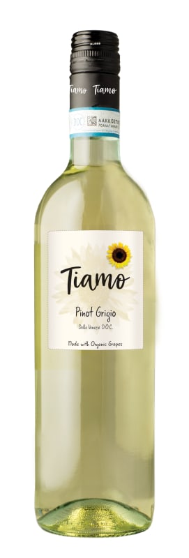 Tiamo Organic Pinot Grigio 2024 Front Bottle Shot