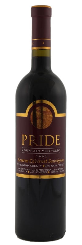 Pride Mountain Vineyards Reserve Cabernet Sauvignon 2005 Front Bottle Shot