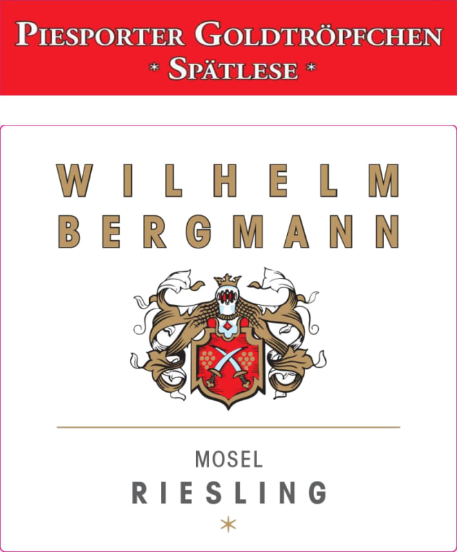 Wilhelm Bergmann Piesporter Goldtropfchen Riesling Spatlese 2017 Front Label