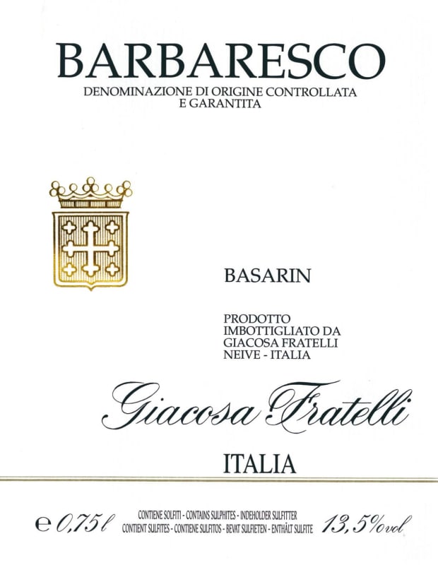 Giacosa Fratelli Basarin 2006 Front Label