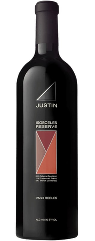 Justin Isosceles Reserve 2015 Front Bottle Shot