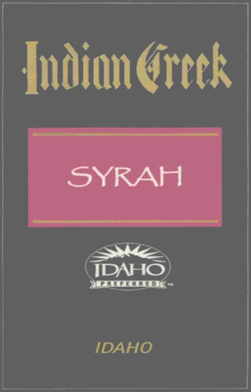 Indian Creek (Stowe) Winery Syrah 2006 Front Label