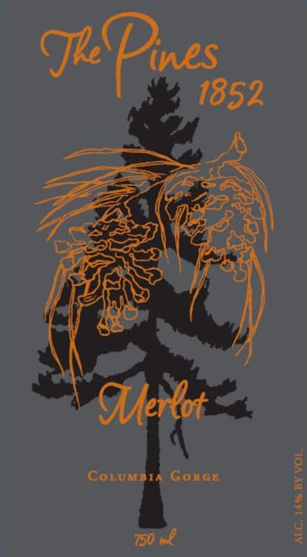 The Pines 1852 Merlot 2015 Front Label
