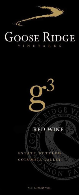 Goose Ridge g3 Red Wine 2014 Front Label