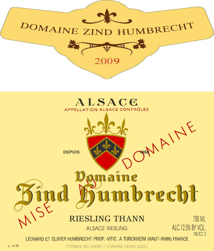 Zind-Humbrecht Thann Riesling 2009 Front Label