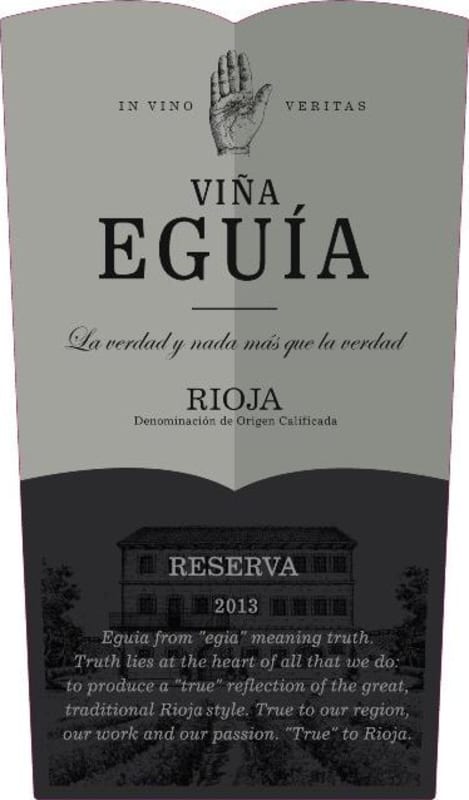 Vina Eguia Rioja Reserva 2013 Front Label
