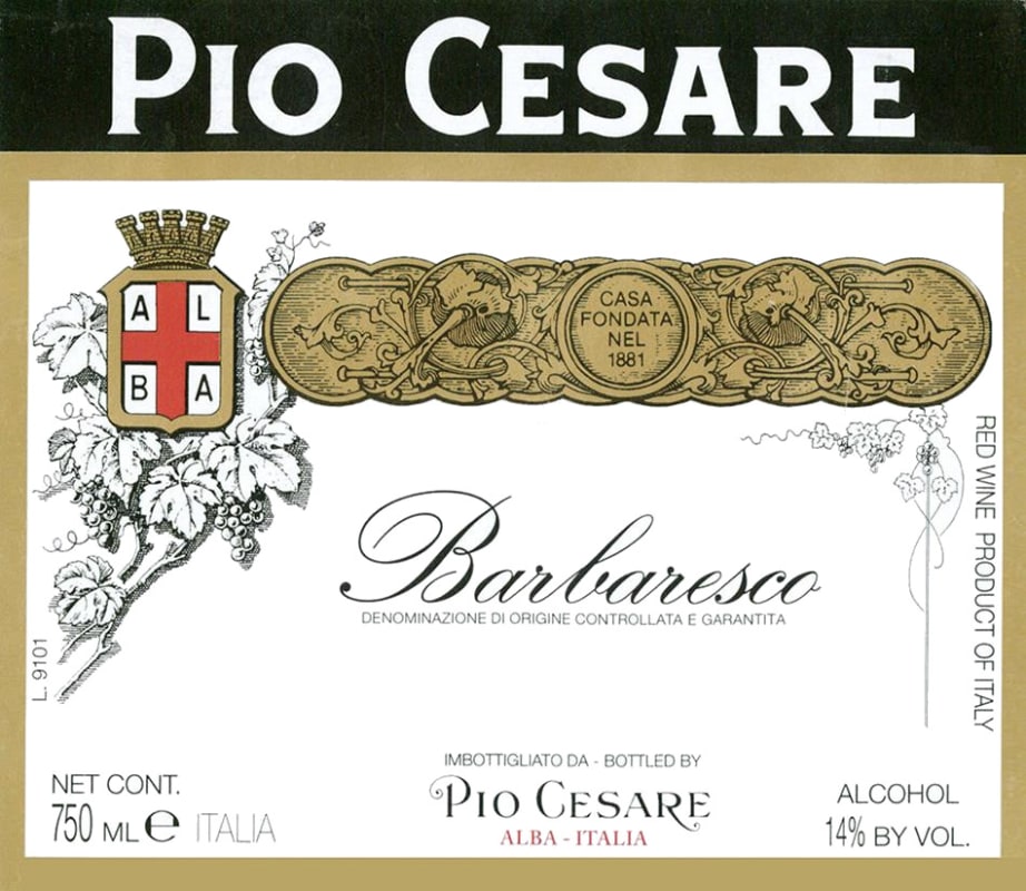 Pio Cesare Barbaresco 2001 Front Label